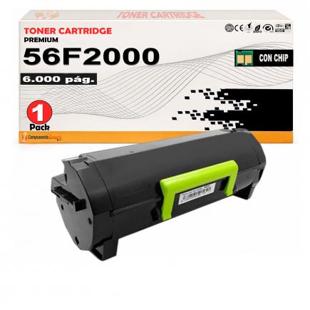 Compatible Lexmark MS321 / MS421 / MS521 / MS621 / MS622 / MX321 / MX421 / MX521 / MX522 / MX622 Negro Cartucho de Toner 56F2000