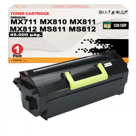 Compatible Lexmark MX711 / MX810 / MX811 / MX812 / MS811 / MS812 Cartucho de Toner - (45K) 62D2X00 / 622X / 52D2X00 / 522X