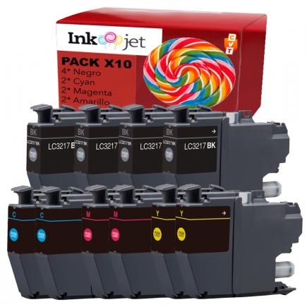 Compatible Pack 10 Brother LC3217 / LC-3217 Cartuchos de Tinta