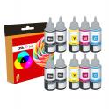 Compatible Pack 10 Epson 104 Botellas de Tinta EcoTank ET 2710, 2711, 2712, 2714, 2715, 2720