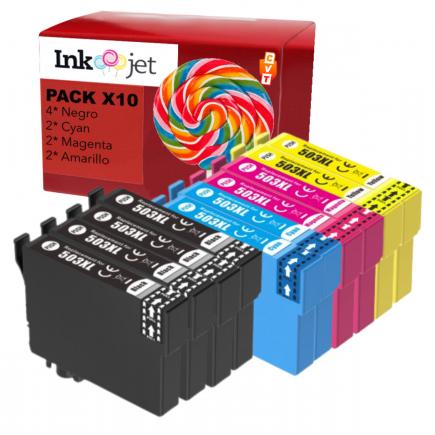Compatible Pack 10 Epson 503XL Cartuchos de Tinta para Epson XP 5200, XP 5205, WF-2960DWF, WF-2965DWF