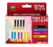 Compatible Pack 10 Epson T1811 / T1812 / T1813 / T1814 18XL Cartuchos de Tinta