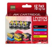 Compatible Pack 16 Brother LC127XL / LC125XL Cartuchos de Tinta