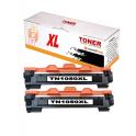 Pack 2 Toner compatibles TN1050 XL / TN-1050 para Brother DCP-1510 1512 1610W 1612W - HL-1110 1210W 1212W 1112 - MFC-1810 1910W (Alta Capacidad Jumbo)