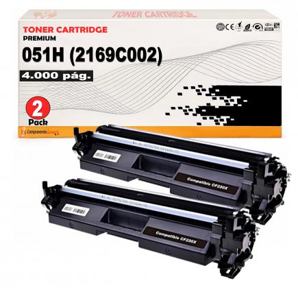 Compatible Pack 2 Canon 051H / 2169C001 Negro Toner para Canon LBP162, MF264, MF267, MF269, LBP160