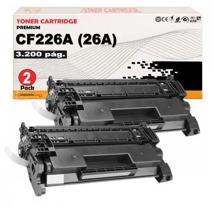 Compatible Pack 2 HP CF226A / 26A Negro Toner para HP LaserJet Pro M402, MFP M426