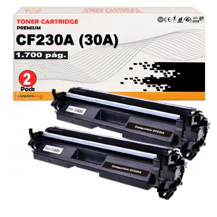 Compatible Pack 2 HP CF230A / 30A Negro Toner para HP LaserJet Pro M203, MFP M227