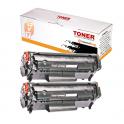 Compatible Pack 2 HP Q2612A / 12A Negro Cartucho de Toner