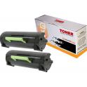 Compatible Pack 2 Lexmark MS410 / MS415 / MS510 / MS610 / 50F2X00 / 502X (10K) Toner