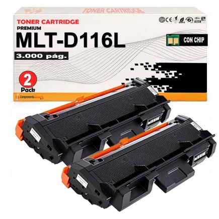 Compatible Pack 2 Samsung 116L / MLT-D116L Negro Toner para Samsung Xpress M2620 M2625 M2626 M2675 M2676 M2820 M2825 M2826 M2830