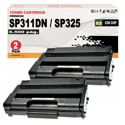 Compatible Pack 2 Toner Ricoh Aficio SP310, SP311, SP320, SP325 Negro SP311HE / SP311LE / SP 311UHY (Alta Capacidad / Jumbo)