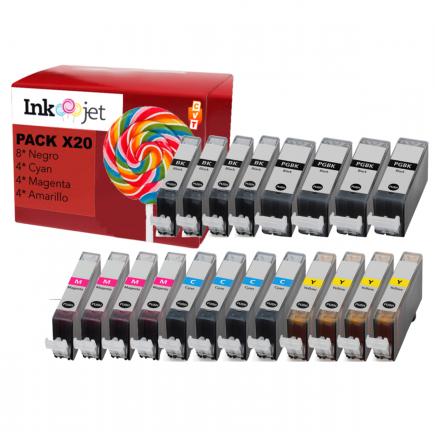 Compatible Pack 20 Canon PGI520 / CLI521 Cartuchos de Tinta