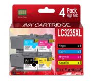 Compatible Pack 4 Brother LC3235XL / LC-3235 Cartuchos de Tinta para DCP-J1100DW, MFC-J1300DW