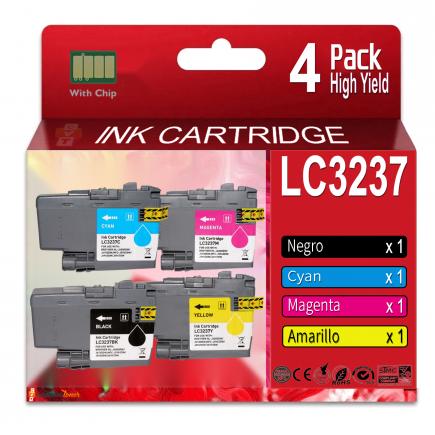 Compatible Pack 4 Brother  LC3237 / LC-3237 Cartuchos de Tinta para Brother HL-J6000DW HL-J6100DW MFC-J5945DW MFC-J6945DW MFC-J6947DW
