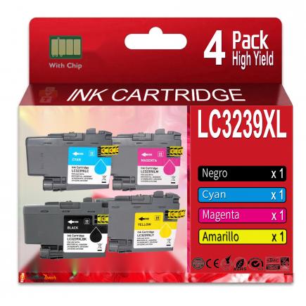 Compatible Pack 4 Brother  LC3239XL / LC-3239 Cartuchos de Tinta para Brother MFC-J5945DW MFC-J6945DW MFC-J6947DW HL-J6000DW HL-J6100DW