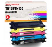Compatible Pack 4 Brother TN135 / TN-135 Toner para DCP 9040, 9042, 9045 HL 4040, 4050, 4070 MFC 9420, 9440, 9450, 9840