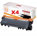 Compatible Pack 4 Brother TN2320 / TN-2320 Negro Cartuchos de Toner