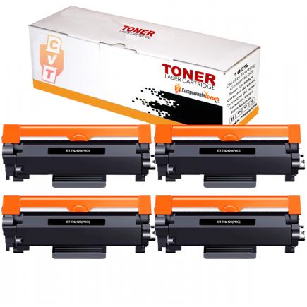 Compatible Pack 4 Brother TN2420 / TN-2420 Negro Cartuchos de Toner