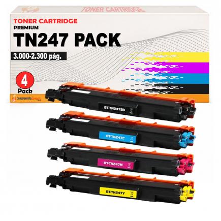 Compatible Pack 4 Brother TN247 / TN243 Toner para MFC-L3750CDW L3770CDW L3710CW DCP-L3550CDW L3510CDW L3210CW HL-L3230CDW