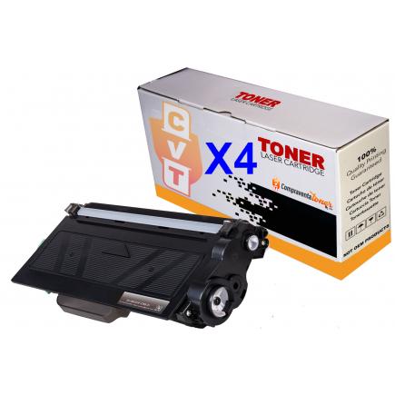 Compatible Pack 4 Brother TN3380 / TN-3380 Negro Cartuchos de Toner