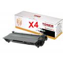 Compatible Pack 4 Brother TN3480 / TN-3480 Negro Cartucho de Toner