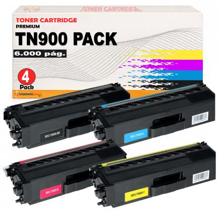 Compatible Pack 4 Brother TN900 / TN-900 Cartucho de Toner para HL-L9200, 9300, MFC L9550