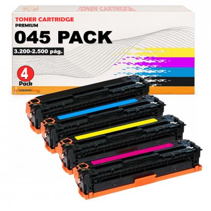 Compatible Pack 4 Canon 045H Toner para i-Sensys LBP611, LBP612, LBP613, MF631, MF632, MF633, MF634, MF635