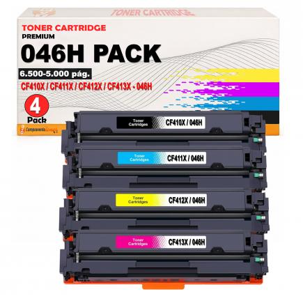 Compatible Pack 4 Canon 046H Toner para i-Sensys LBP654, MF734, MF735, MF732, LBP653, MF735, MF733, MF731