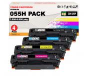 Compatible Pack 4 Canon 055H Cartuchos de Toner para Canon i-Sensys LBP662Cdw LBP663Cdw LBP664Cx MF742Cdw MF744Cdw MF746Cx