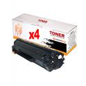 Compatible Pack 4 Canon 725 / 712 / 713 / 726 Negro Cartuchos de Toner