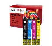 Compatible Pack 4 Epson 405XL Tintas para Epson WorkForce Pro WF3820, 3825, 4820, 4825, 4830, 7830, 7835, 7840