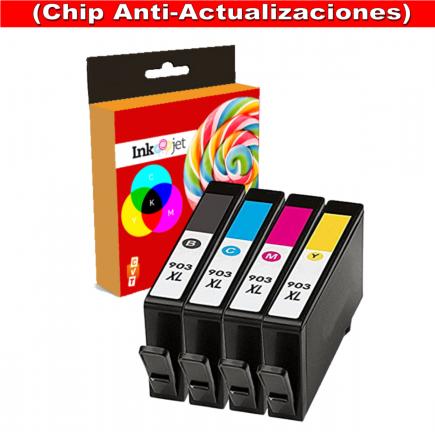 Compatible Pack 4 HP 903XL (Chip Anti-Actualizaciones) Cartuchos de Tinta