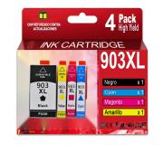 Compatible Pack 4 HP 903XL (Chip reforzado contra actualizaciones) Cartuchos de Tinta