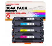 Compatible Pack 4 HP CC530A / CC531A / CC532A / CC533A Toner 304A para HP CM2320, CP2020, CP2025, CP2027