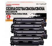 Compatible Pack 4 HP CE285A / CE278A / CB435A / CB436A Catucho de Toner 85A / 78A / 35A / 36A Negro Universal