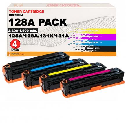 Compatible Pack 4 HP CE320A / CE321A / CE322A / CE323A Cartuchos de Toner 128A