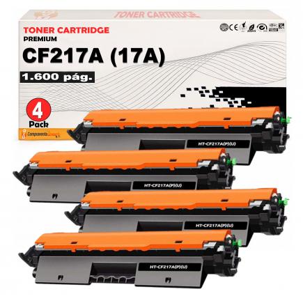 Compatible Pack 4 HP CF217A / 17A Negro Toner para Hp LaserJet Pro M102, M130, M132