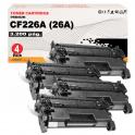 Compatible Pack 4 HP CF226A / 26A Negro Toner para HP LaserJet Pro M402, MFP M426
