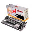 Compatible Pack 4 HP CF226X / 26X Negro Toner para HP LaserJet Pro M402, MFP M426