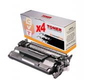 Compatible Pack 4 HP CF226X / 26X Negro Toner para HP LaserJet Pro M402, MFP M426