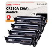 Compatible Pack 4 HP CF230A / 30A Negro Toner para HP LaserJet Pro M203, MFP M227
