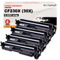Compatible Pack 4 HP CF230X / 30X Negro Toner para HP LaserJet Pro M203, MFP M227