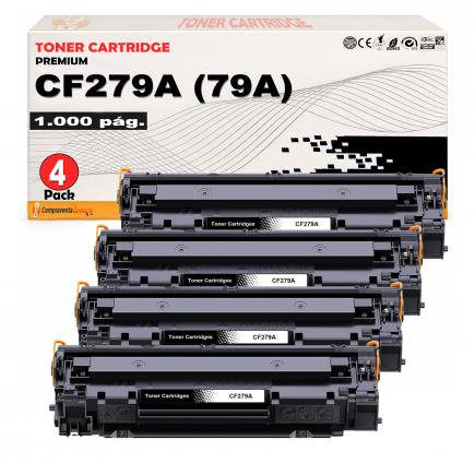 Compatible Pack 4 HP CF279A / 79A Toner Negro para HP LaserJet Pro M12 , M26