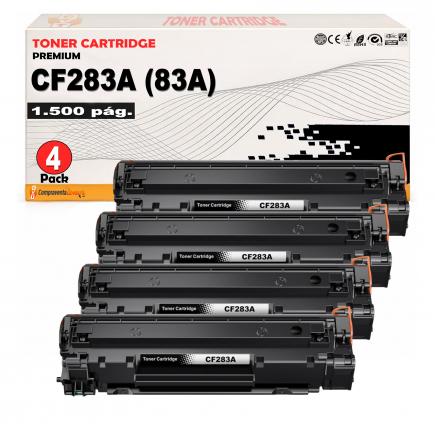 Compatible Pack 4 HP CF283A / 83A Toner para Hp Laserjet Pro M201, M225, M125, M127
