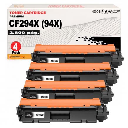 Compatible Pack 4 HP CF294X / 94X Toner Negro para HP LaserJet Pro M118, MFP M148