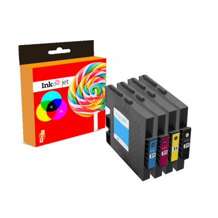 Compatible Pack 4 Ricoh GC31 / GC-31 Cartuchos de Tinta Pigmentada