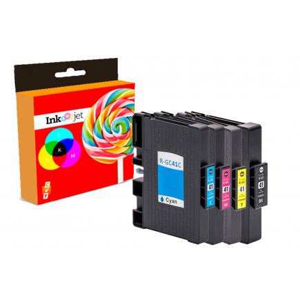 Compatible Pack 4 Ricoh GC41 / GC-41 Cartuchos de Tinta Pigmentada