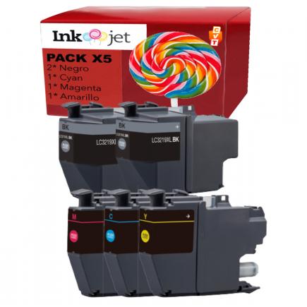 Compatible Pack 5 Brother LC3219XL / LC-3219 Cartuchos de Tinta