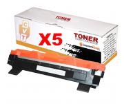 Pack 5 Toner compatibles TN1050 / TN-1050 para Brother DCP-1510 1512 1610W 1612W - HL-1110 1210W 1212W 1112 - MFC-1810 1910W