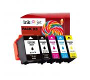 Compatible Pack 5 Epson 202XL Cartuchos de Tinta para XP6000, XP6005, XP6100, XP6105